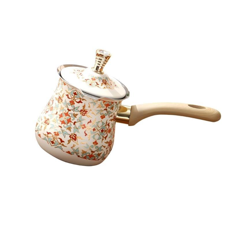 Rustproof Turkish Coffee Pot With Comfortable Wooden Handle Quick Brewing Design For Home Office