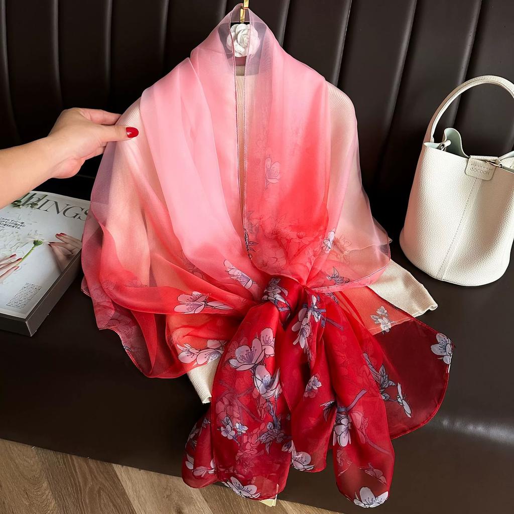 Spring Summer Women Large-size Gauze Beach Shawls Muslim Hijabs Travel Thin Sunscreen Scarf/Scarves