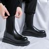 A/w New Classic British Street Style Calf Boots for Men's Black Hombre Daily Party Dress Hight Quality Height Increasing Shoes