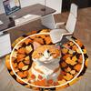 1pc cat autumn Round Chair mat office Area Rug - Non-Slip, Floor Mat for Office, Bedroom, Ideal home decor gift c0112122