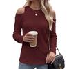 Fall/Winter New Style Round-neck Sleeveless Loose Long-Sleeved T-shirt Casual Top for Women