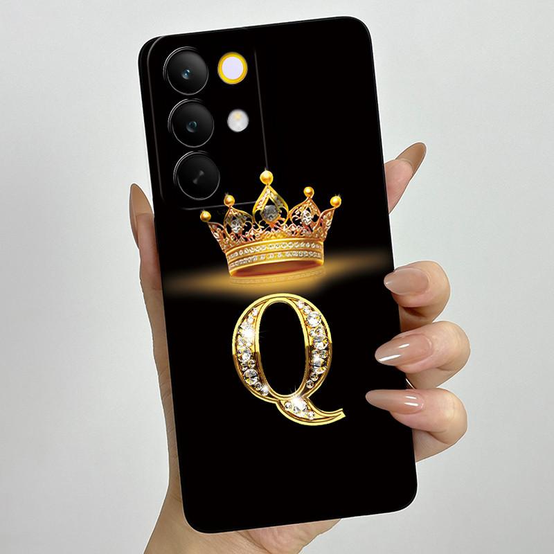 For Realme C85 Pro 2025 Crown Initial Letter Couple Phone Case RealmeC85 Pro 4G RMX5555 Soft Silicone TPU Lens Protective Casing