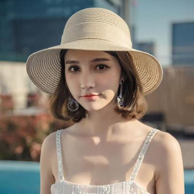 Holiday Flat Hat Sunscreen Handmade Beach Cap British Style Sun Hat Top Hat Weave Sun Cap Straw Hat