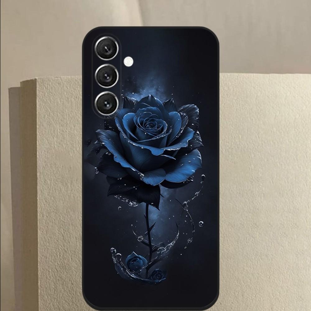 Blue rose flower  Phone Case For Samsung Galaxy A13,A21s,A22,A31,A32,A52,A53,A71,A80,A91 Soft Black Cover
