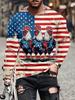 Warrior Cat Pattern Men's T-shirt Funny Animal 3D Print Long-sleeved Top All-season Base Layer Shirt Y2K Harajuku Streetwear