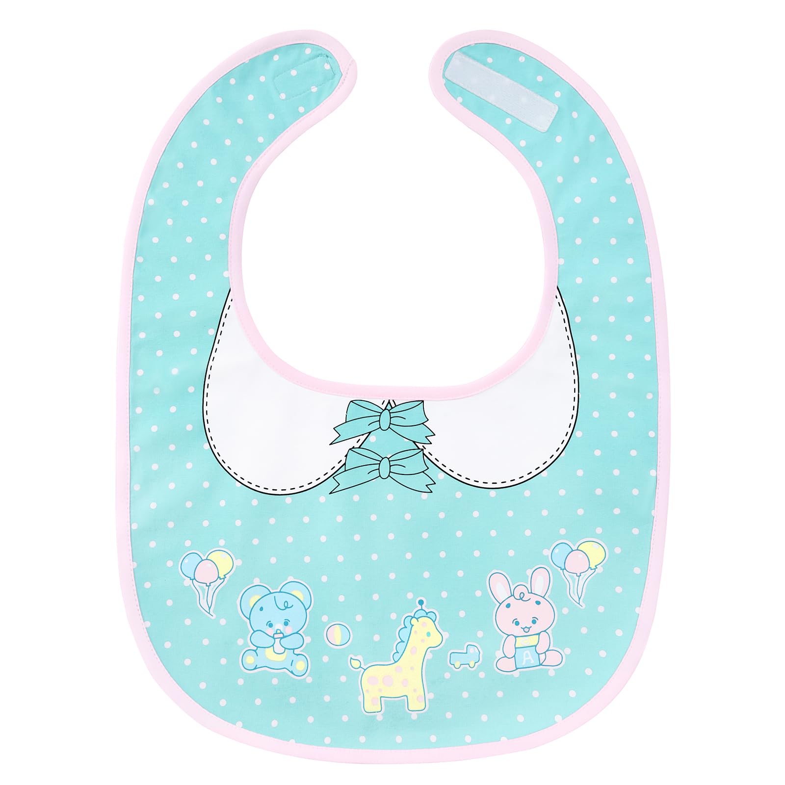 

[LittleForBig] Cute Adult Apron Bib [Cotton + Waterproof Sheet] Baby Parade Pattern Temporary Peter Pan Collar Adjustable