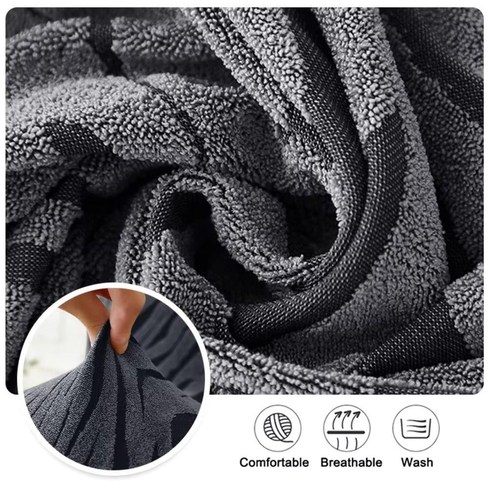 Thickened Wave Jacquard Chair Covers Washable Removable Dining Chair Covers Anti-Pilling Solid Color Chair Seat Covers Kitchen
