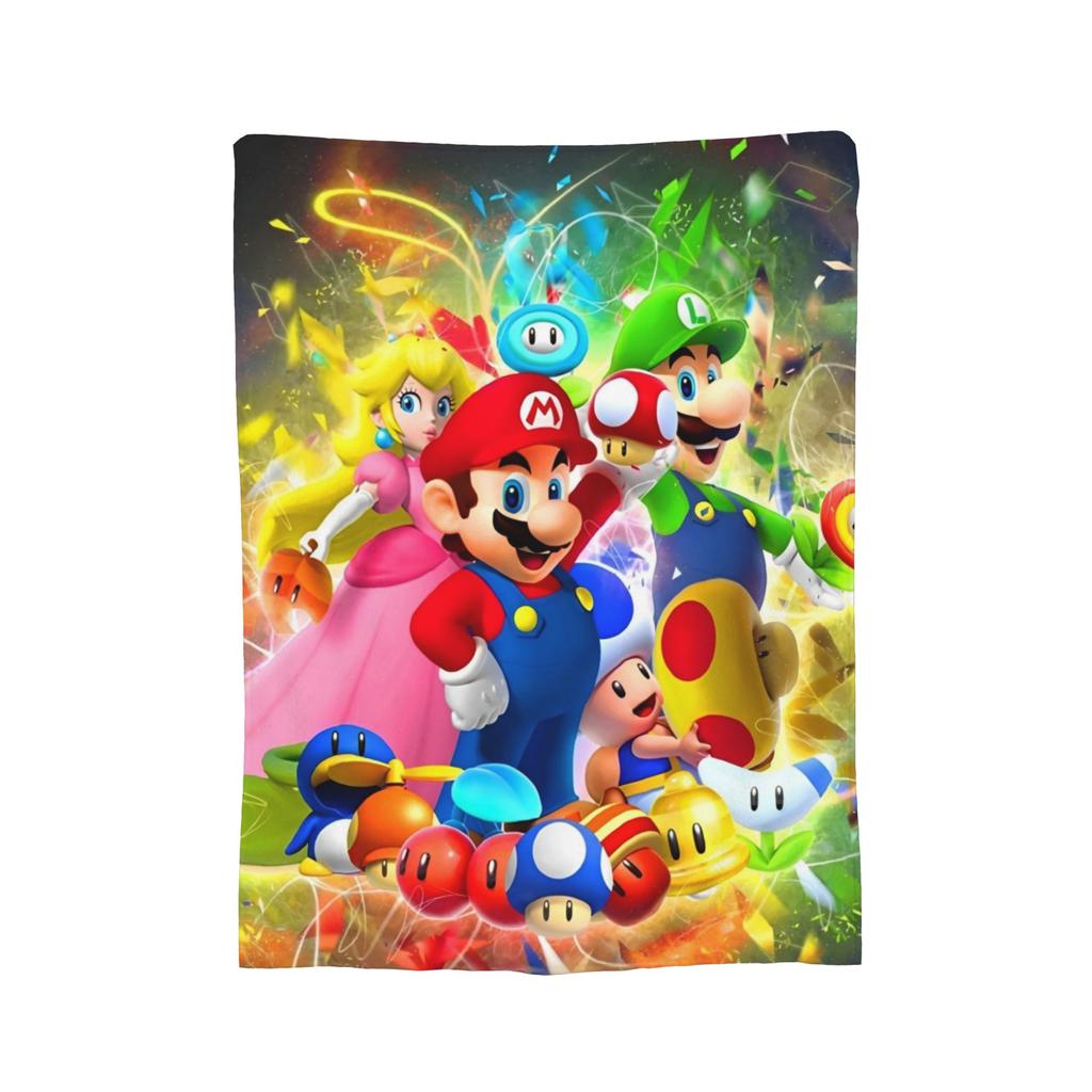 Roztomilý Boo Marios Potah na deku Flanelové přehozy Dekorace postele pohovky Měkké teplé přehozy,