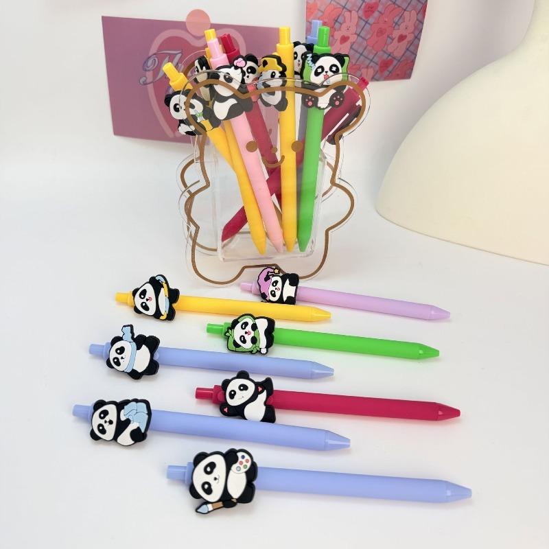 12 Pcs Super Cute National Treasure Panda Neutral Pen Black 0.7mm Student Creative Stationery Back To School Office Supplies Signature Pen