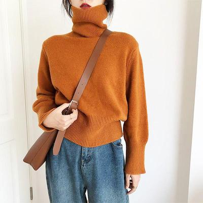 Dolcevita invernale a collo alto da donna stile giapponese, maglieria allentata, maglione lavorato a maglia, pullover, camicetta, abiti autunnali coreani
