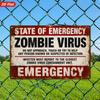 2D Flat, 1pc Zombie Warning Metal Sign Wall Art, Zombie Virus Text, Emergency Header, Red White Layout, Distressed Rust, Horror Style, Home Decor, Ide