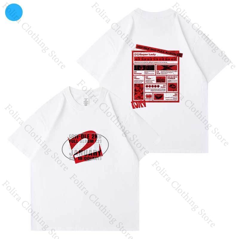 Kpop GIDLE Series Print Tshirt Fashion Summer Tops for Fans Short Sleeve Tops Cotton T Shirt for Women Tee Shirt Daily S