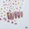 Fashion Cherry Blossom Flower Sakura Spring 5D Nail Art Sticker Gold Stamping Soft Adhesive Relief Adhesive Chic Manicure Decals