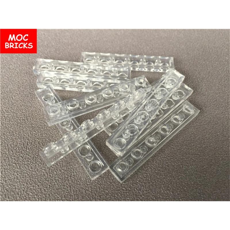 50pcs/lot MOC Bricks Transparent Clear Plate Block 1x1 1x2 1x4 1x6 02426 4070 Educational Building Blocks Kids Toys