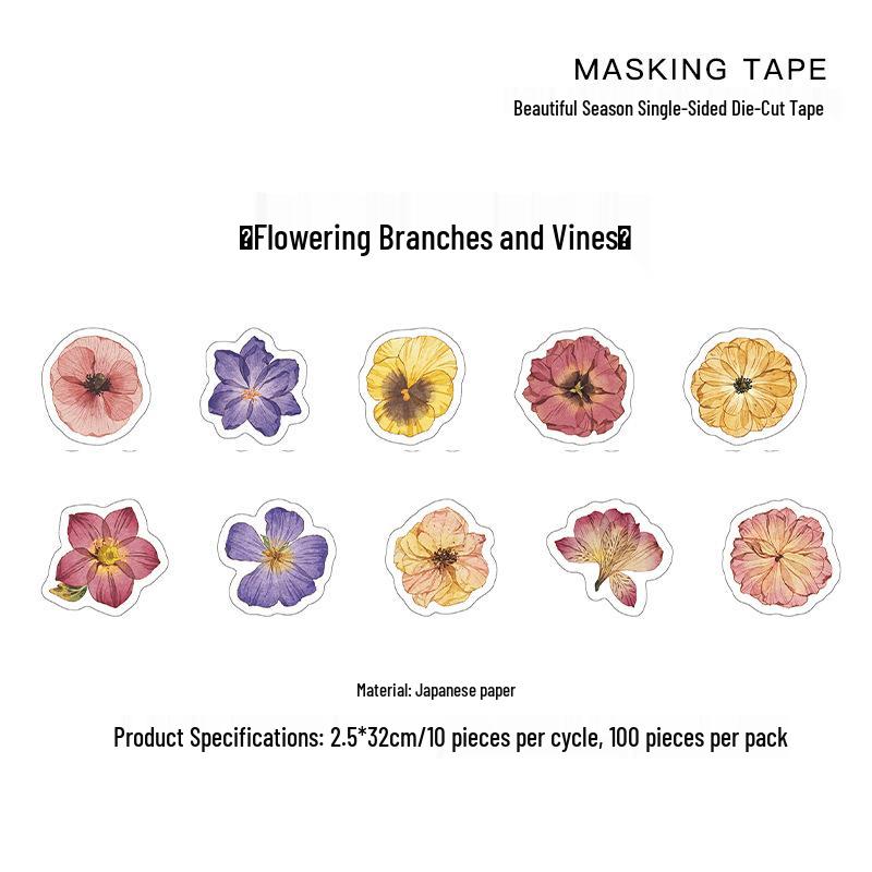 Infeel.Me Beautiful Season Butterfly Washi Tape & Retro Journal Stickers