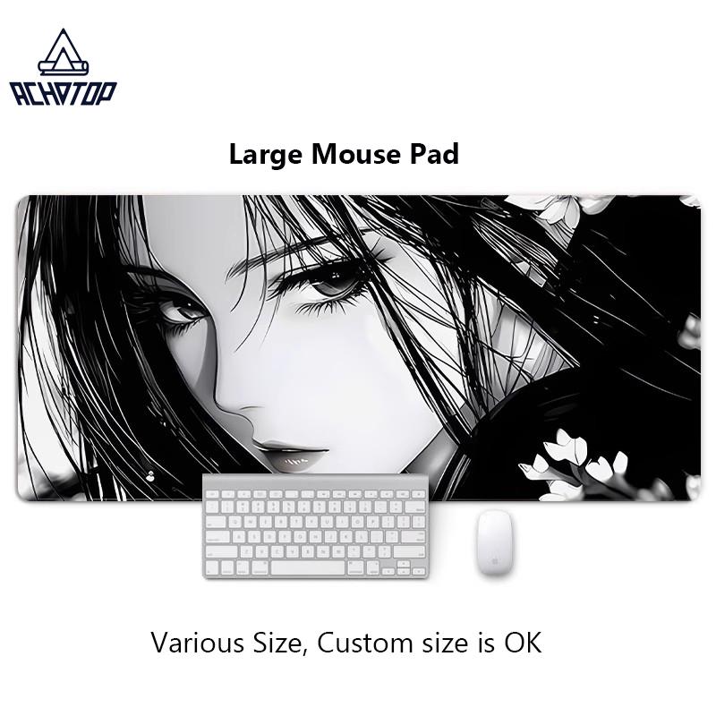 Anime Girl MousePad Large AntiSlip Rubber Gaming MousePad Durable Desk Pad Thick Seam Edge Suitable for Office and Gaming 800x300x2mm