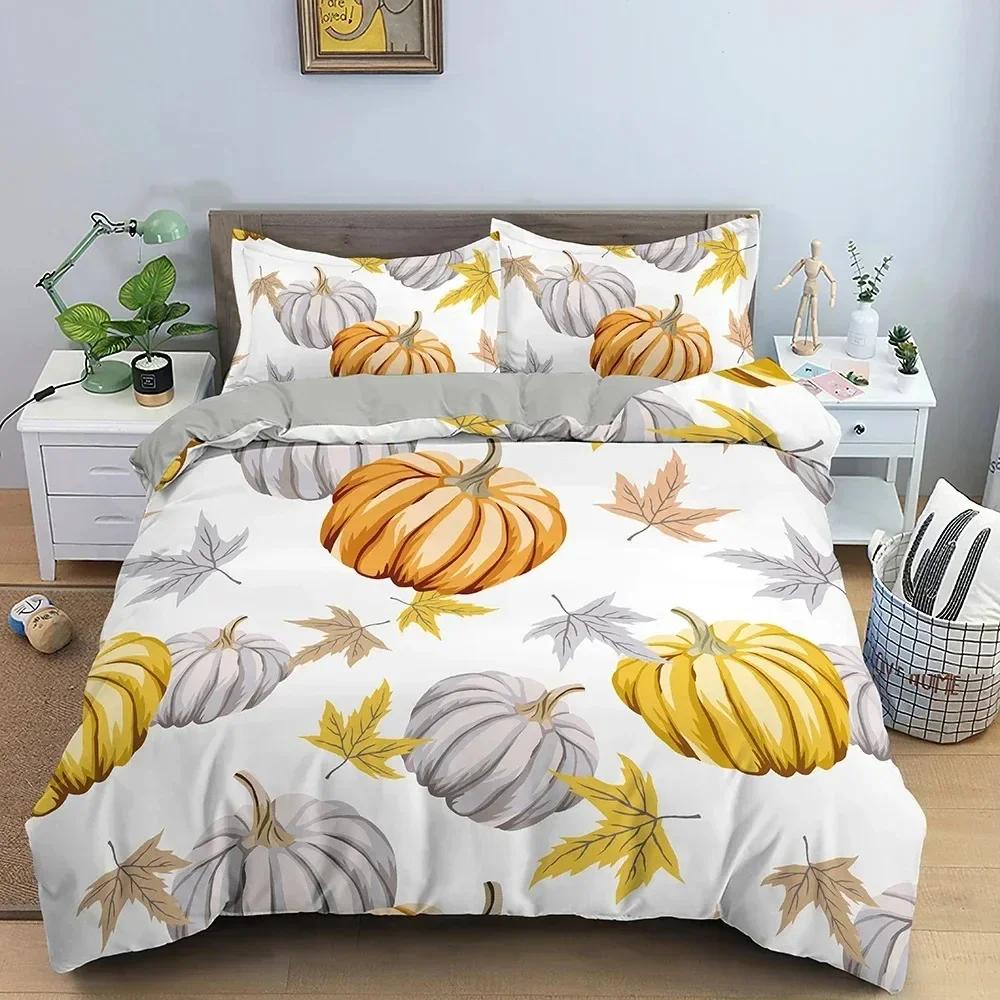

Pumpkin Bedding Set Halloween Decor Duvet Cover Set Bed Set Duvet Cover with 12 Pillowcase Comforter Bedding Sets Twin Queen 135x200cm