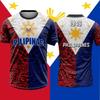 3D-gedrucktes philippinisches Stammesflaggen-T-Shirt für Herren Patriotische Muster-T-Shirts Sommermode Rundhals Kurzarm-T-Shirts