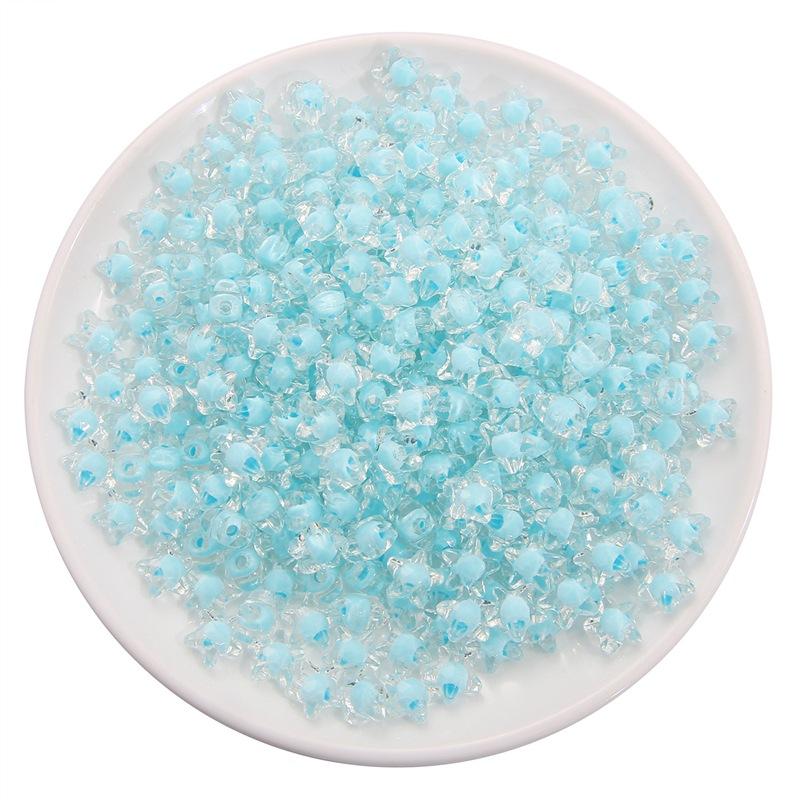 Lot de 80 perles créatives en acrylique, couleur bonbon, pour la fabrication de bijoux, forme étoile, 11 mm, perles en vrac populaires