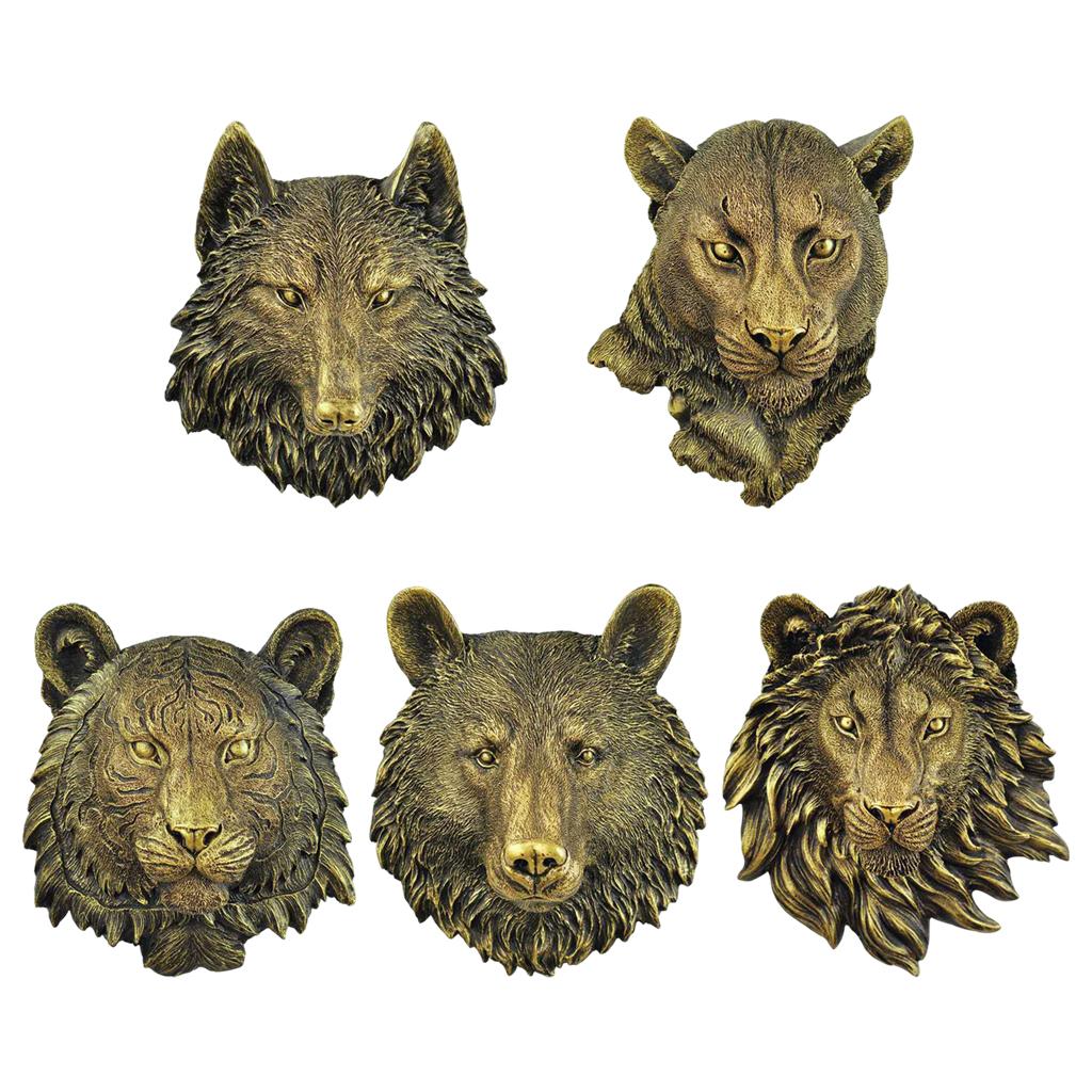 Realistic 3D Animal Head Wall Decoration Statues Farmhouse Room Bedroom Home Wall Decor Sculpture Style Interior Art Ornament