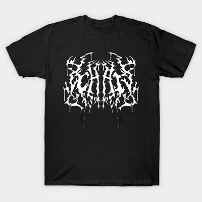 Asian Size Men Black Print T-shirt Hifi - Chai Metal No-Cut Heat Transfer Print Cotton Tshirt