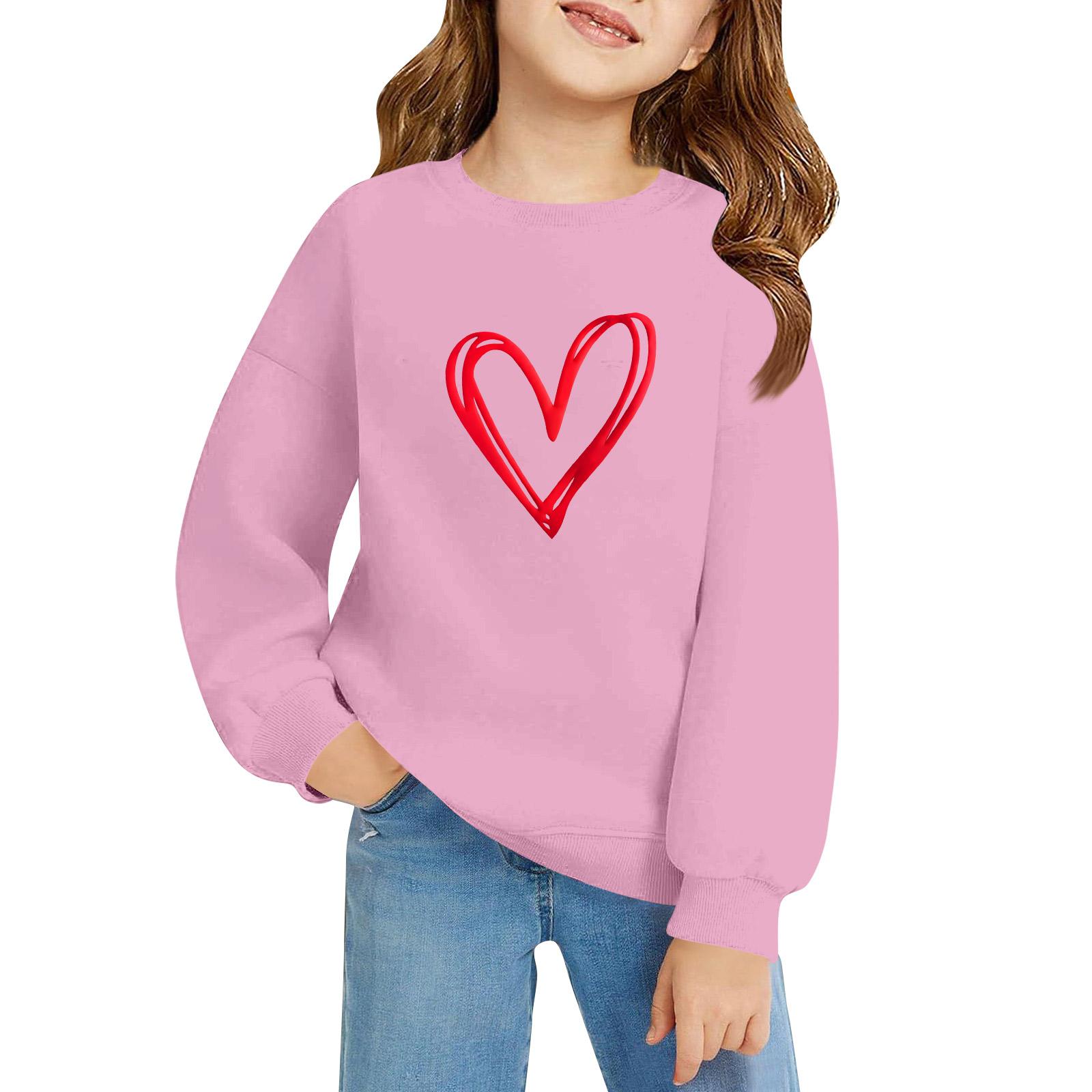 

Kids Long Sleeve Loose Pullover Letter Printed Round Neck Sweatshirt 100 рожевий