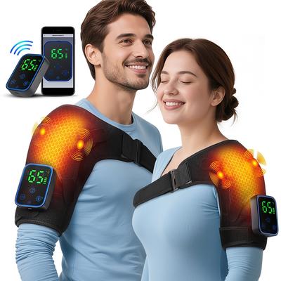 Portable Electric Shoulder Massager with Vibration and Graphene Heating Wireless APP Control Hot Compress Therapy Pad Removable Design