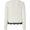 PINKO Lace Hem Cut Long Sleeve Sweater Women sweater White 100720A238-Z06