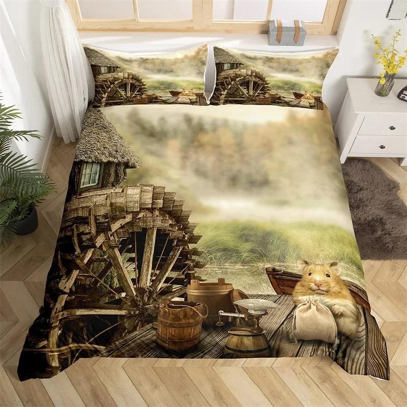 Cartone Porcellino d'India Copripiumino Morbido King Quen Adorabile Set Biancheria da Letto Animale Microfibra Squame di Pesce Sirena Coperta Calda Per Ragazzi Ragazze