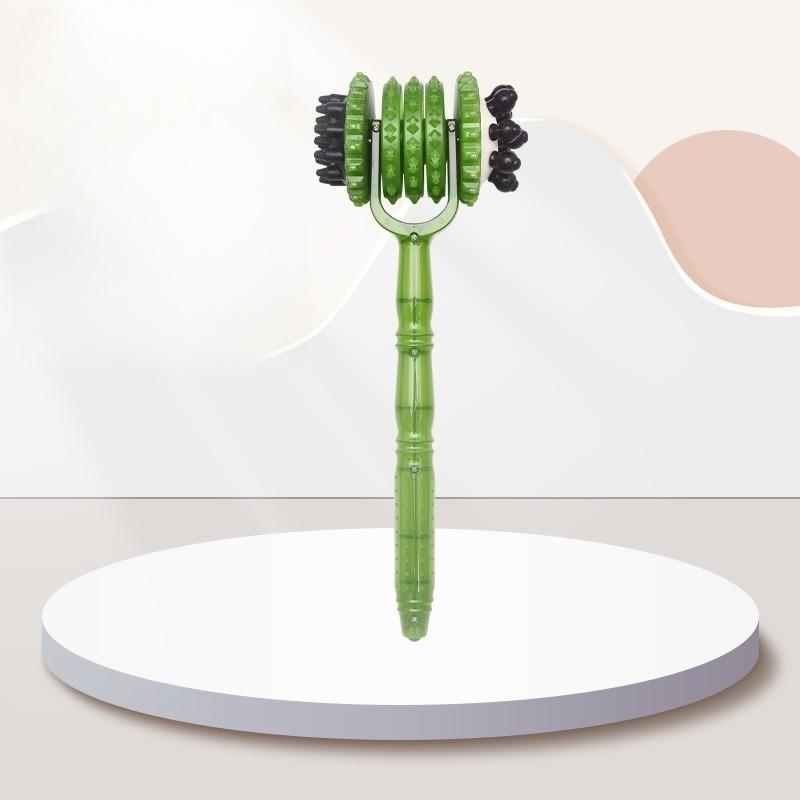 

Двусторонний многофункциональный массажный молоток для постукивания по меридианам спины и плеч, ручной расслабляющий массажный молоток для постукивания по всему телу зелёный