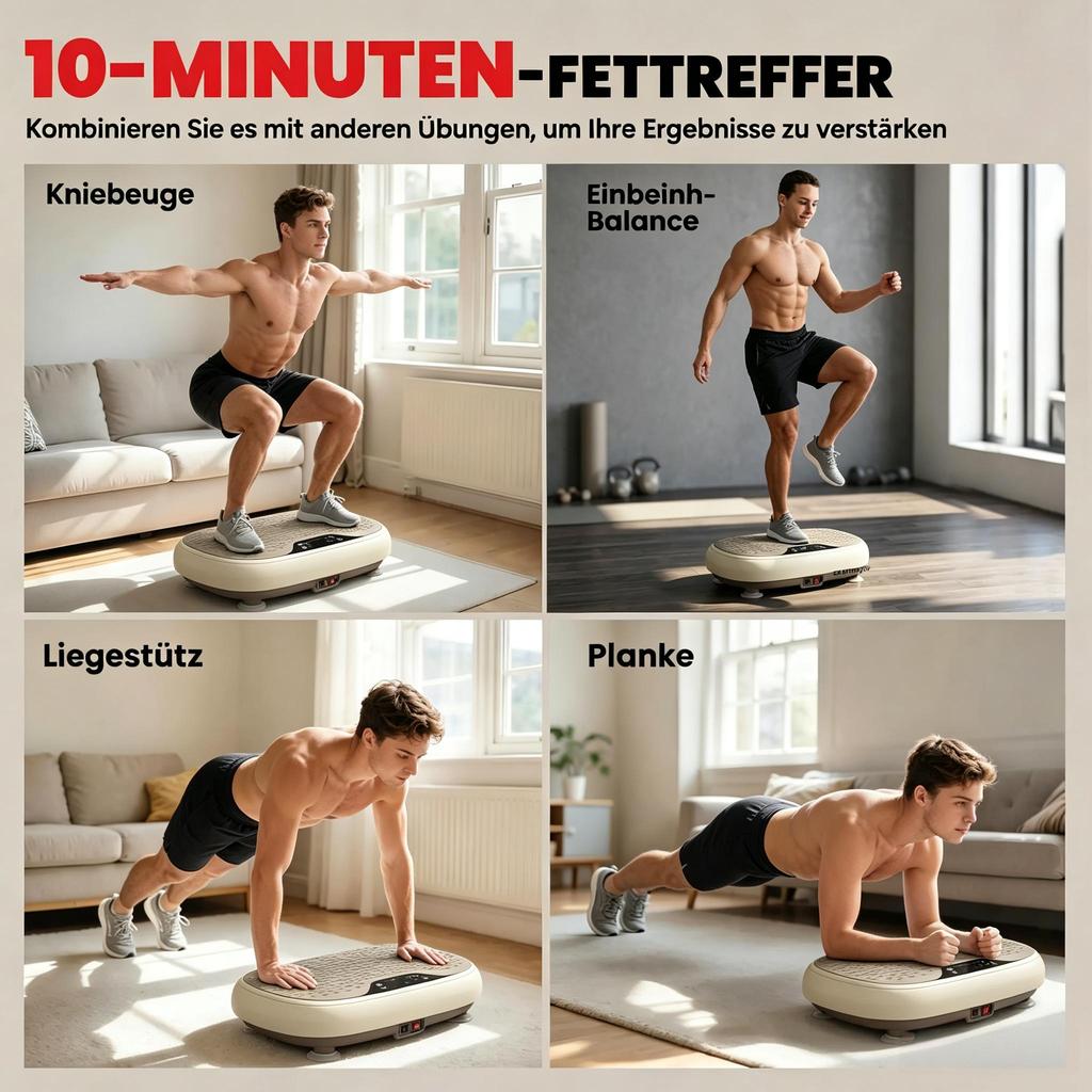 Plataforma vibratoria, 20 niveles de velocidad, 3 programas, pantalla LED y mando a distancia