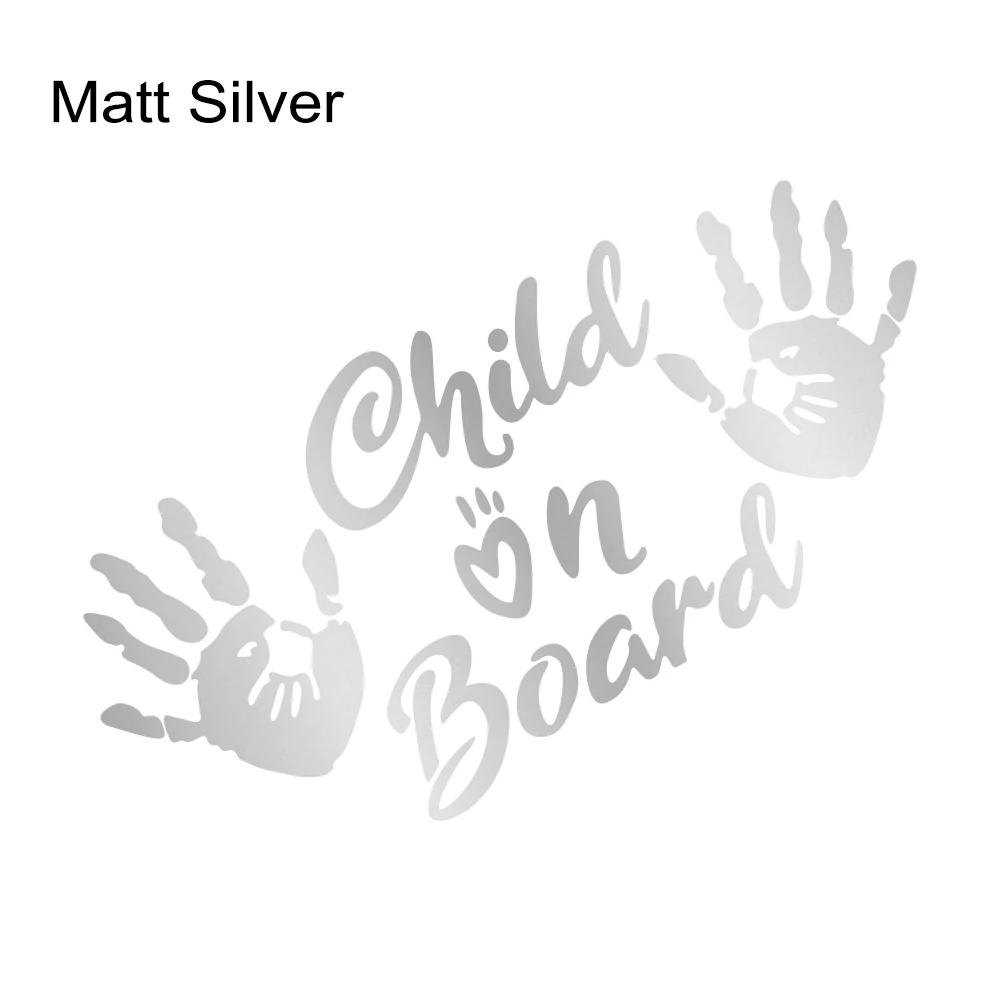 Child On Board Car Window Sticker Truck Door Decals Self-Adhesive Vinyl Palm Print Graphics Windshield Sign Decor Accessories