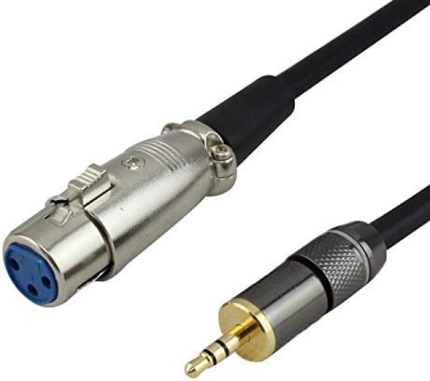 WYVERN AUDIO CM35-5 XLR to 3.5mm Mini Plug Microphone Cable (5m) for connecting a microphone to a PC