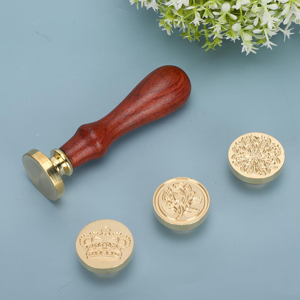 Wax Seal Stamp Set DIY Retro Decorate Snow Flower Crown Pattern Handicrafts Tools