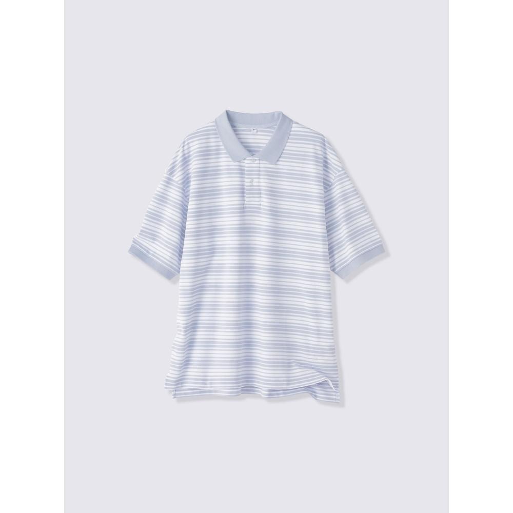 GU by Uniqlo Dry Oversized Polo Shirt  5 Minute Sleeves   Border  St