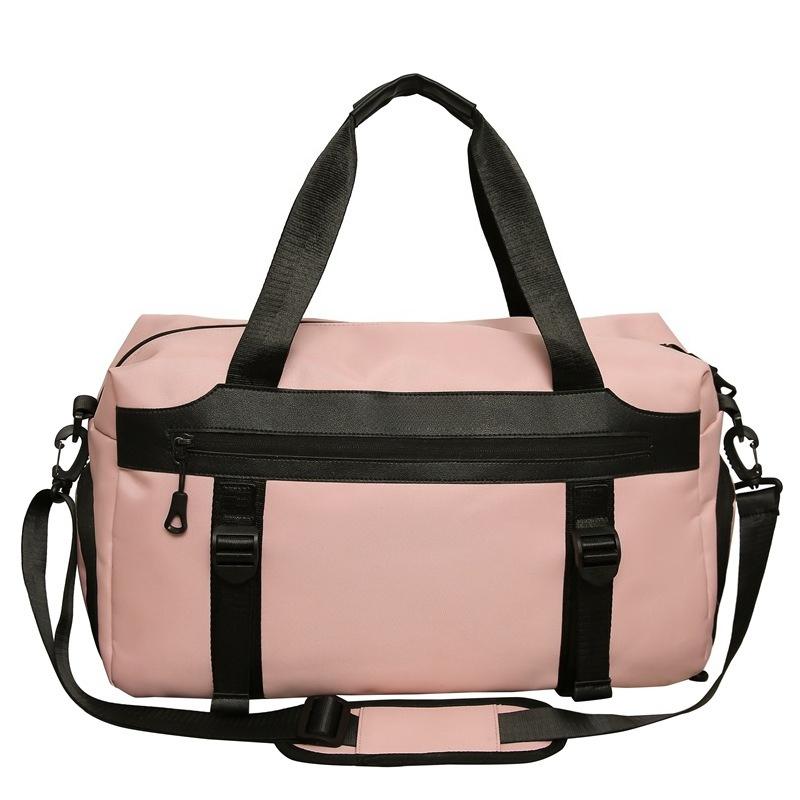 

Парный стиль Путешествия Отдых Портативная дорожная сумка Разделение сухого и мокрого Спортивная сумка для спортзала Можно надеть на ручку чемодана Отделение для обуви розовый