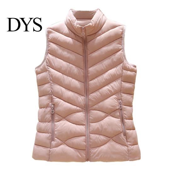 Casual Sleeveless Jacket Women's Padded Vest Autumn Winter Ultra Light Zipper Closure Warm Trendy Zippered Slim Fit Windproof Stand-up Collar