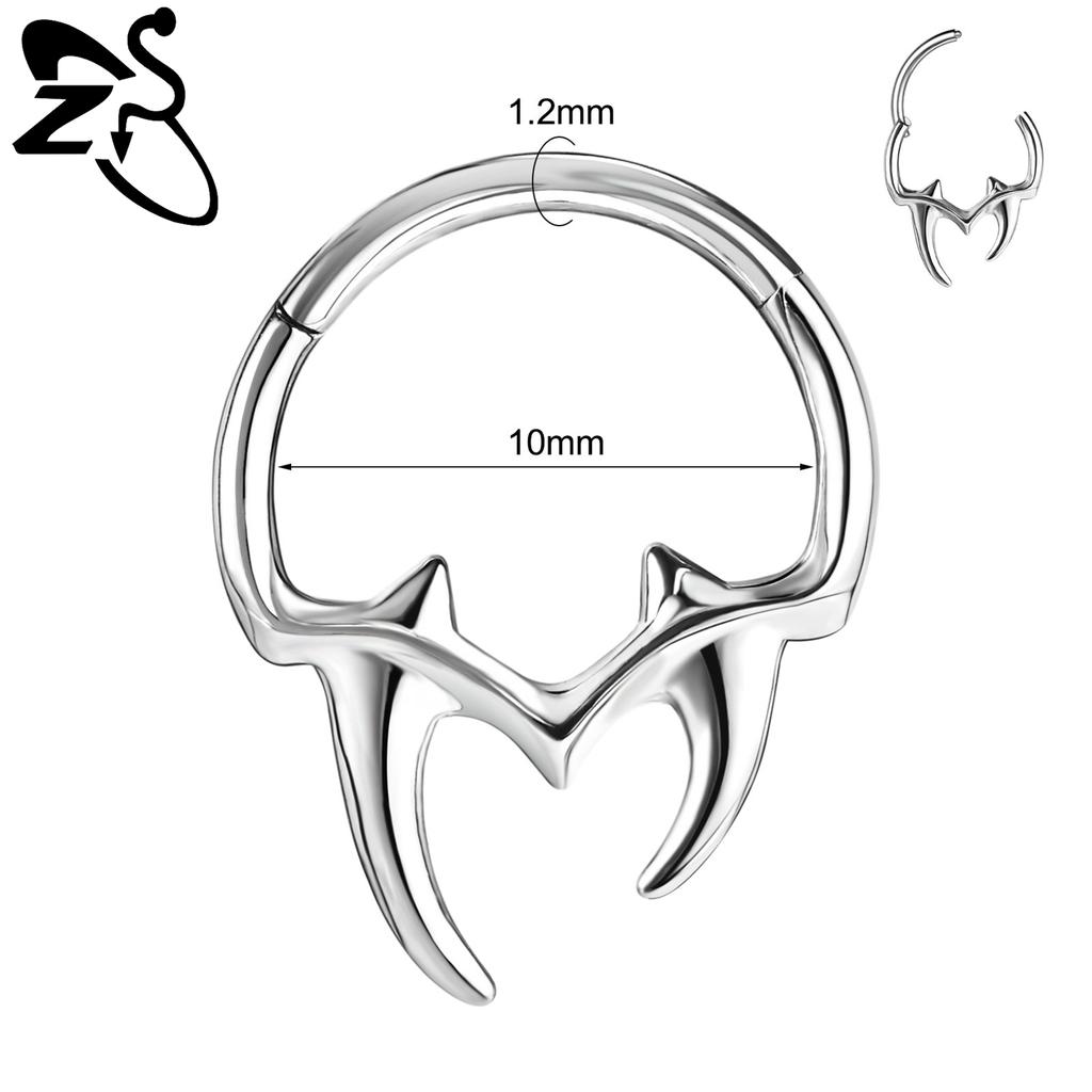 ZS 1 PC 16G Stainless Steel Nose Rings Cubic Zircon Septum Piercing Rose Snake Shape Ear Stud Helix Cartilage Piercings Jewelry