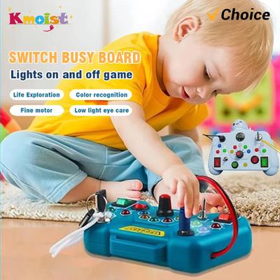 Busy Board LED Lichter Schalter Sensorisches Montessori Spielzeug Tragbares Elektrisches Puzzle Frühes Lernpuzzle Spielzeug für Kleinkinder Kinder Geschenk