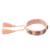 European Woven Bracelet with Metal Nail Buckle and Tassel for Women