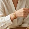 1item18K Gold-plated stainless steel luxury butterfly bracelet decorated with butterfly patterns and synthetic zircon, suitable for women to wear,