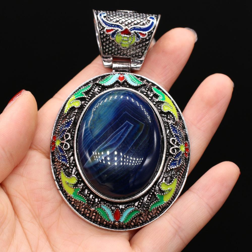 Μενταγιόν από φυσική πέτρα Αχάτες/αμέθυστος/ροζ χαλαζία Κρεμαστό με δαντέλα για κοσμήματα κατασκευής DIY Αξεσουάρ βραχιόλι κολιέ