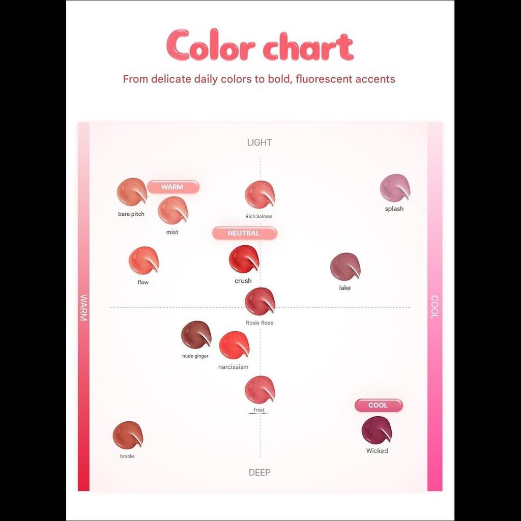 [INGA] Water Glow Lip Tint (4.5g) - 13 Colors | Long-Lasting Hydrating Glossy Tint, Non-Sticky Glass Skin Finish, K-Beauty