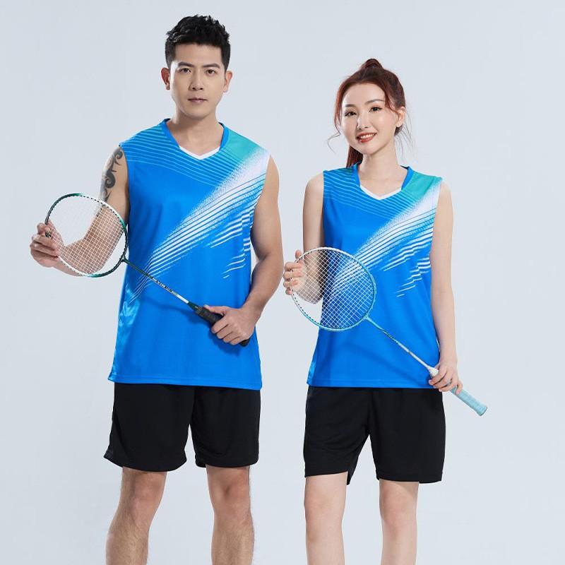 Unisex Sleeveless Sports Tank Top Set Volleyball Badminton Table Tennis Training Athletic Wear