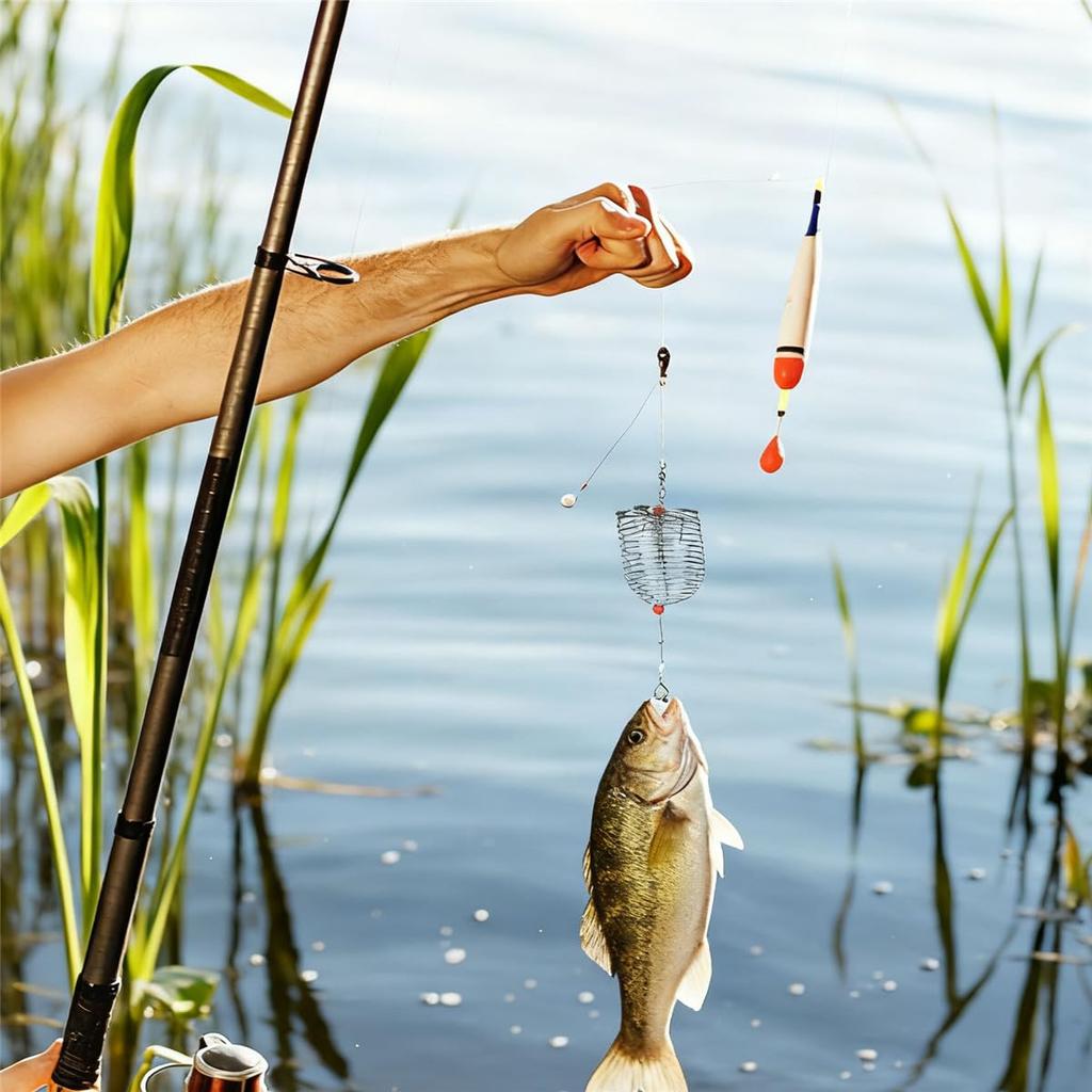 Stainless steel fishing bait basket, large size, basket type, opening/closing