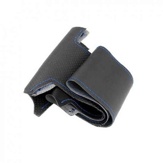 Perforated Leather Steering Wheel Cover For Hyundai Elantra 2011-2016 Avante i30 Black with blue line