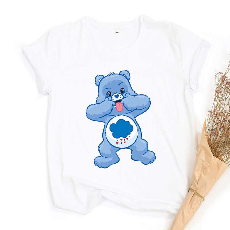 Colorful Baby Bear Round Neck Casual Printed T-shirt Short Sleeve for Boys and Girls Graphic T Shirts Aesthetic
