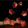 1PC 2M Long with 20LED Cherry Blossom Fairy Lights In Pink, Battery-Operated, Suitable for Indoor Wreath Decoration