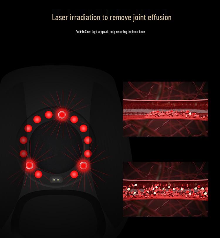 Smart Rechargeable Knee Massager with Red Light Therapy, Heat Compress, and Vibration for Joint Relief