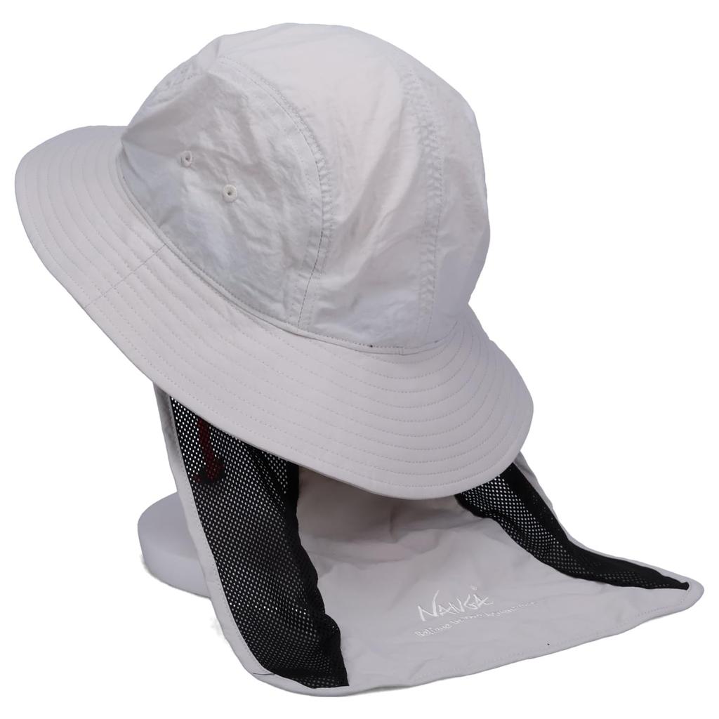 NANGA Nylon Tusser Sunshade Everyday Adjustable Chin Neck Heat N1JLIVN4 Hat, Unisex, Spring/Summer, Outdoor, Use, Length, Sunshade, Strap, Cord,